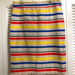 J Crew Striped Linen Skirt